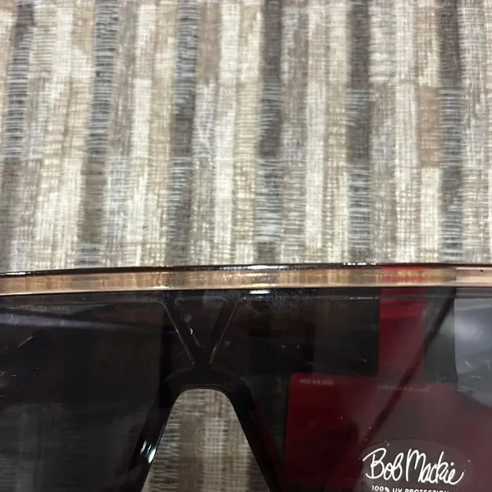 NWT Bob Mackie Brown Shield Sunglasses